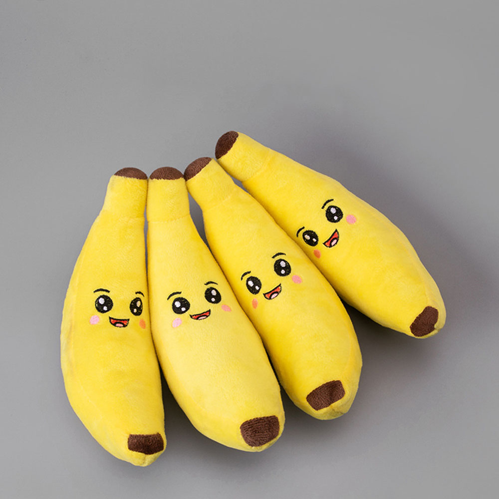 Interactive Squeaky Plush Dog Toy - Brinquedo de pelúcia para cachorro, banana